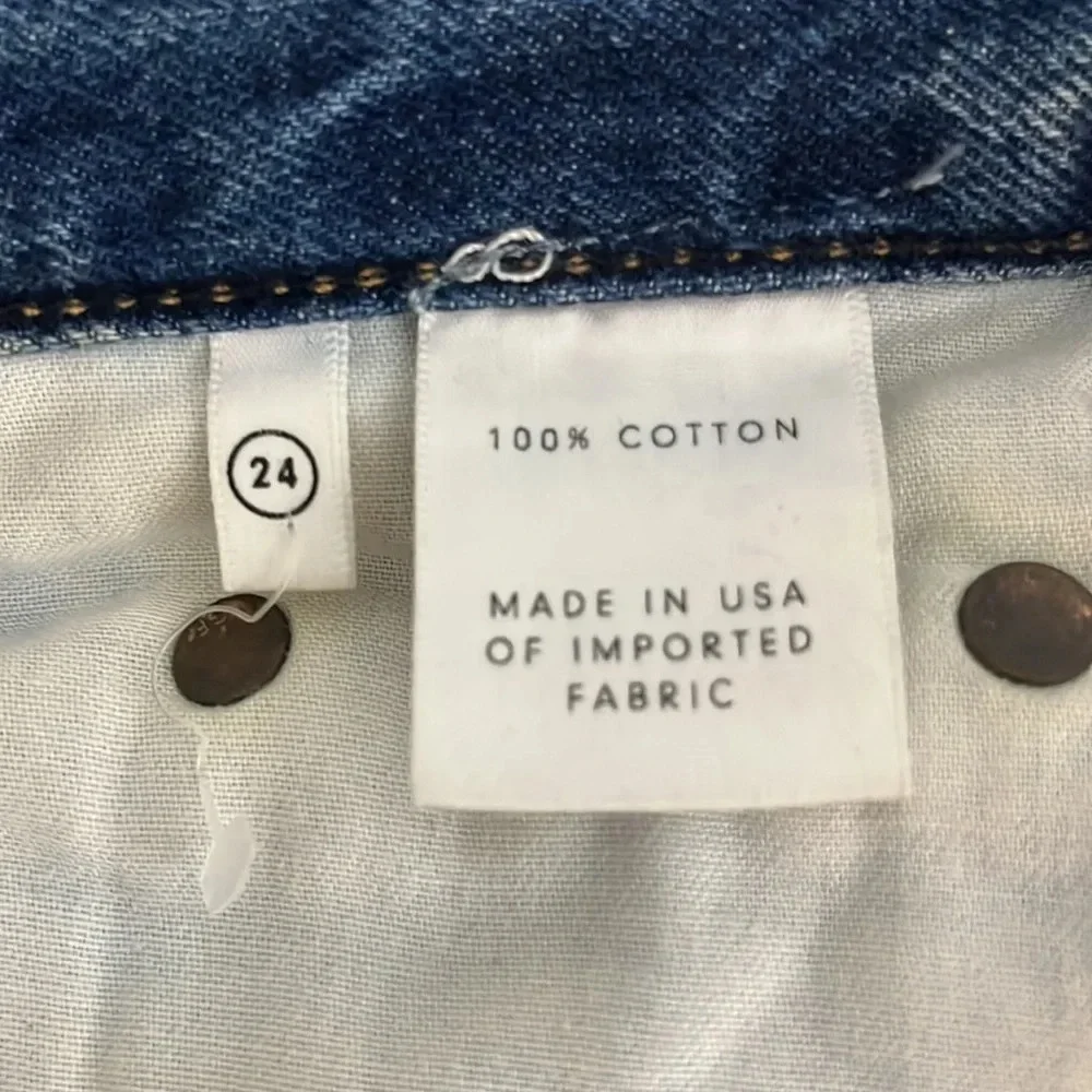 GRLFRND Karolina high rise distressed 5 pockets button fly denim size 24